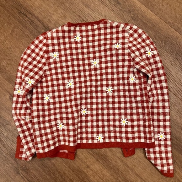 Madewell Daisy Embroidered Gingham Cardigan Sweater - Picture 5 of 5